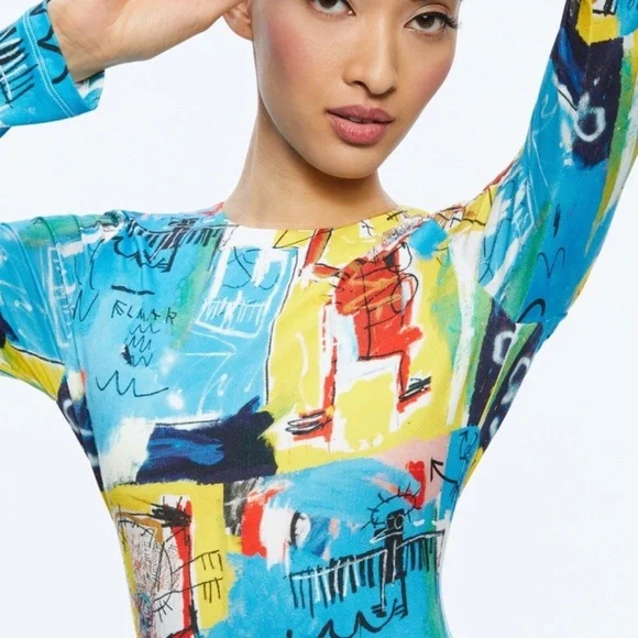 NWT ALICE + OLIVIA A+O X BASQUIAT DELORA MAXI DRESS - size 6 - Picture 4 of 13